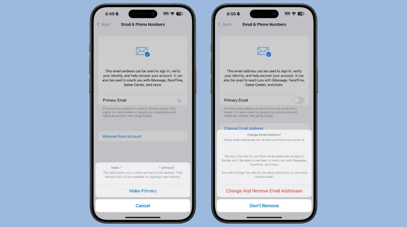 灵武苹果手机维修分享苹果 iOS 18.1 支持设置“主要”邮箱地址并更改 iCloud 邮箱 